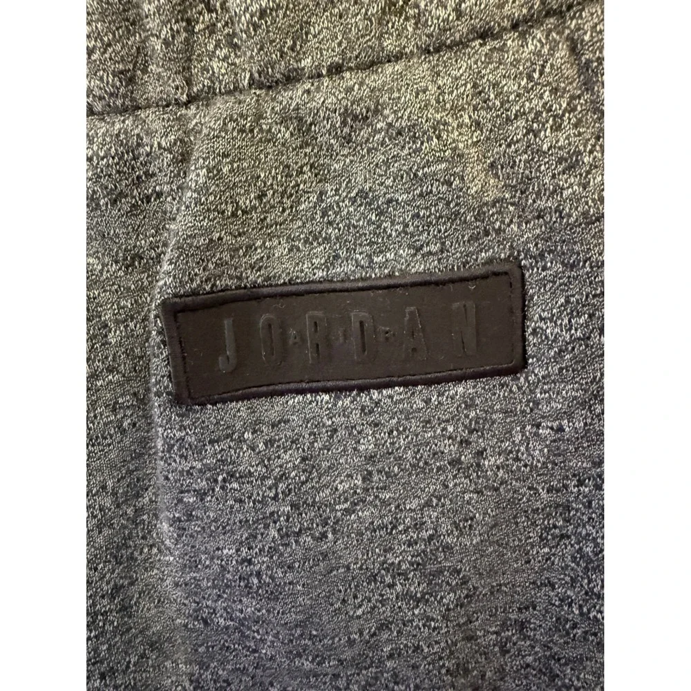 Jordan Mens Fleece Athletic Shorts Charcoal Grey Heather Jumpman Logo Size M